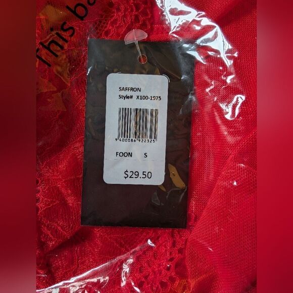 NWT - Frederick's Saffron Floral Lace Babydoll - Picture 6 of 6